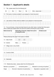 Form SET(AFG-LES) Application for Indefinite Leave to Remain (Settlement) in the UK by an Afghan National Who Relocated to the UK Under the Ex-gratia Scheme or Intimidation Policy and a Biometric Immigration Document - United Kingdom, Page 3