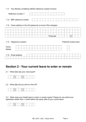 Form SET(AFG-LES) Application for Indefinite Leave to Remain (Settlement) in the UK by an Afghan National Who Relocated to the UK Under the Ex-gratia Scheme or Intimidation Policy and a Biometric Immigration Document - United Kingdom, Page 4