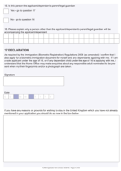 Form FLR (P) Application for an Extension of Stay in the UK as a Child Under the Age of 18 of a Relative With Limited Leave to Enter or Remain in the UK as a Refugee or Beneficiary of Humanitarian Protection and for a Biometric Immigration Document - United Kingdom, Page 21