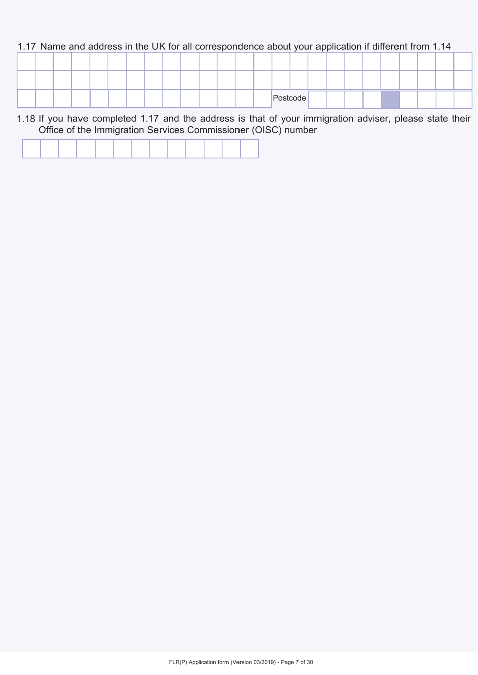 Form FLR (P) Application for an Extension of Stay in the UK as a Child Under the Age of 18 of a Relative With Limited Leave to Enter or Remain in the UK as a Refugee or Beneficiary of Humanitarian Protection and for a Biometric Immigration Document - United Kingdom, Page 7