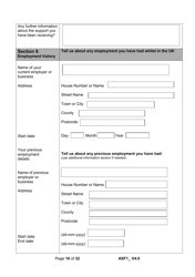 Form ASF1 Asylum Support Application Form - United Kingdom, Page 10