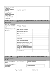 Form ASF1 Asylum Support Application Form - United Kingdom, Page 11