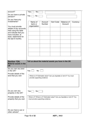 Form ASF1 Asylum Support Application Form - United Kingdom, Page 13