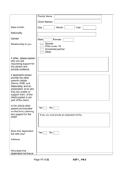 Form ASF1 Asylum Support Application Form - United Kingdom, Page 17