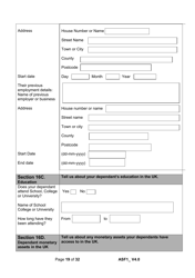 Form ASF1 Asylum Support Application Form - United Kingdom, Page 19
