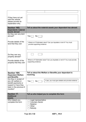 Form ASF1 Asylum Support Application Form - United Kingdom, Page 22
