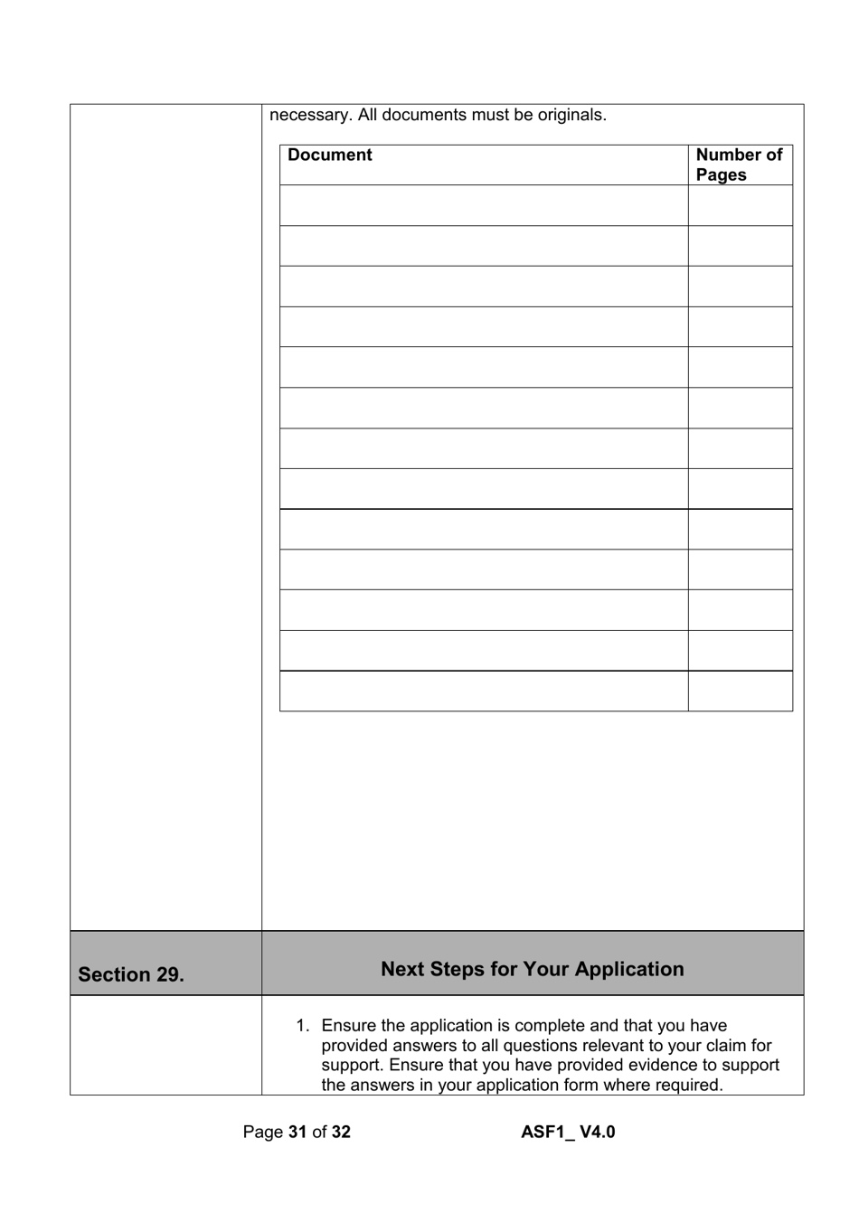 Form ASF1 Asylum Support Application Form - United Kingdom, Page 31
