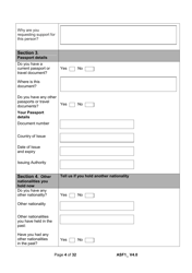 Form ASF1 Asylum Support Application Form - United Kingdom, Page 4