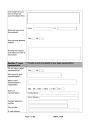 Form ASF1 Asylum Support Application Form - United Kingdom, Page 7