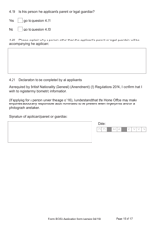 Form B(OS) Application for Registration as a British Citizen - United Kingdom, Page 15