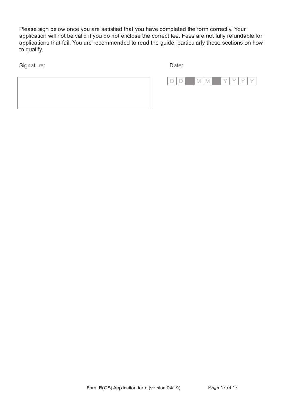 Form B(OS) Application for Registration as a British Citizen - United Kingdom, Page 17