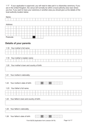 Form B(OS) Application for Registration as a British Citizen - United Kingdom, Page 4