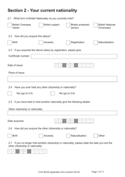 Form B(OS) Application for Registration as a British Citizen - United Kingdom, Page 7