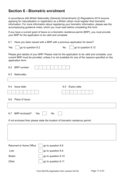 Form B(OTA) Application for Registration as a British Citizen by British Overseas Territories Citizen, British Overseas Citizen, British Protected Person, British Subject (Under the British Nationality Act 1981), British National (Overseas) - United Kingdom, Page 17