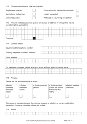 Form B(OTA) Application for Registration as a British Citizen by British Overseas Territories Citizen, British Overseas Citizen, British Protected Person, British Subject (Under the British Nationality Act 1981), British National (Overseas) - United Kingdom, Page 4