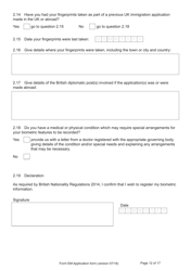 Form EM Application for Registration as a British Citizen Under British Nationality (Hong Kong) Act 1997 - United Kingdom, Page 12