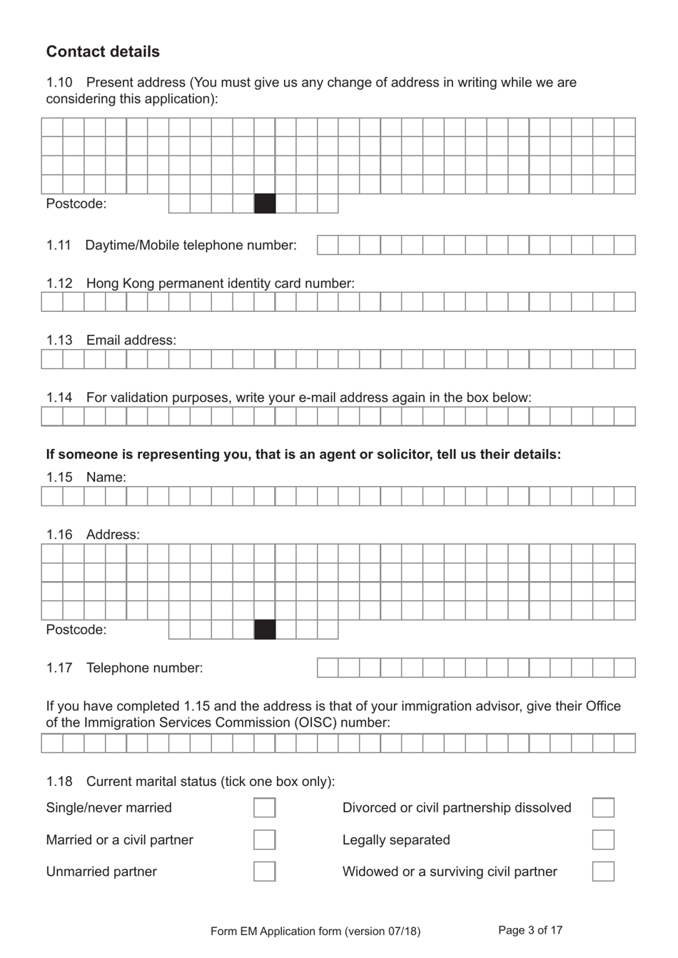 Form EM Application for Registration as a British Citizen Under British Nationality (Hong Kong) Act 1997 - United Kingdom, Page 3