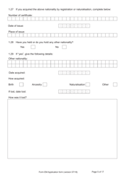 Form EM Application for Registration as a British Citizen Under British Nationality (Hong Kong) Act 1997 - United Kingdom, Page 5