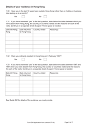 Form EM Application for Registration as a British Citizen Under British Nationality (Hong Kong) Act 1997 - United Kingdom, Page 6