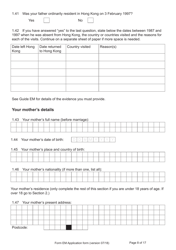 Form EM Application for Registration as a British Citizen Under British Nationality (Hong Kong) Act 1997 - United Kingdom, Page 8