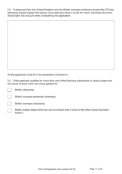 Form S2 Application for Registration as a British Citizen/A British Overseas Territories Citizen/A British Overseas Citizen/A British Subject by or on Behalf of a Stateless Person Born Outside of the UK and the Overseas Territories on or After 1 January 1983 - United Kingdom, Page 11