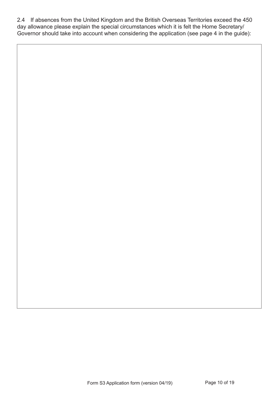 Form S3 Application for Registration as a British Citizen, or a British Overseas Citizen - United Kingdom, Page 10