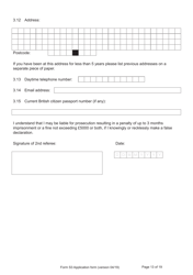 Form S3 Application for Registration as a British Citizen, or a British Overseas Citizen - United Kingdom, Page 13