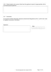 Form S3 Application for Registration as a British Citizen, or a British Overseas Citizen - United Kingdom, Page 17