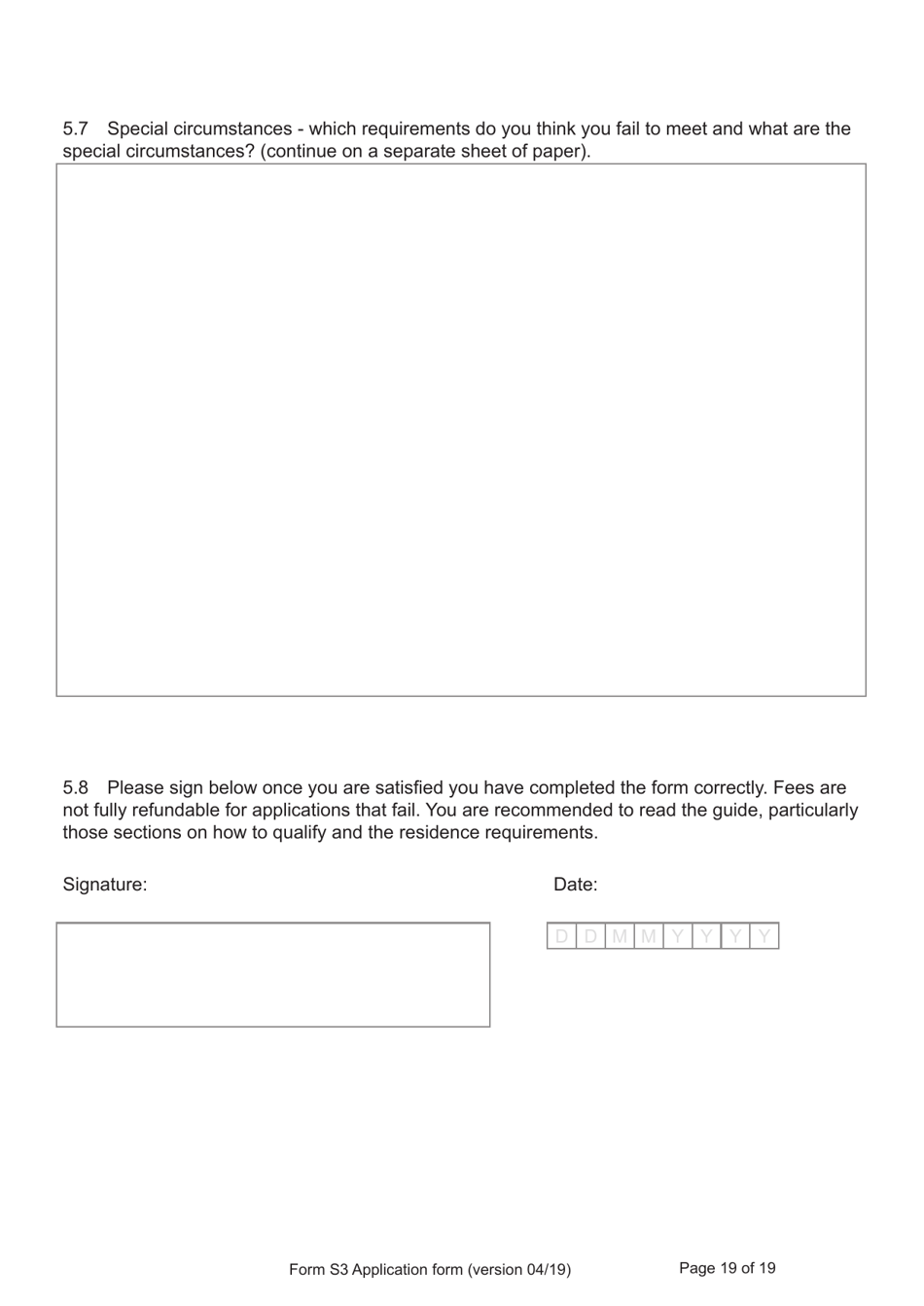 Form S3 Application for Registration as a British Citizen, or a British Overseas Citizen - United Kingdom, Page 19
