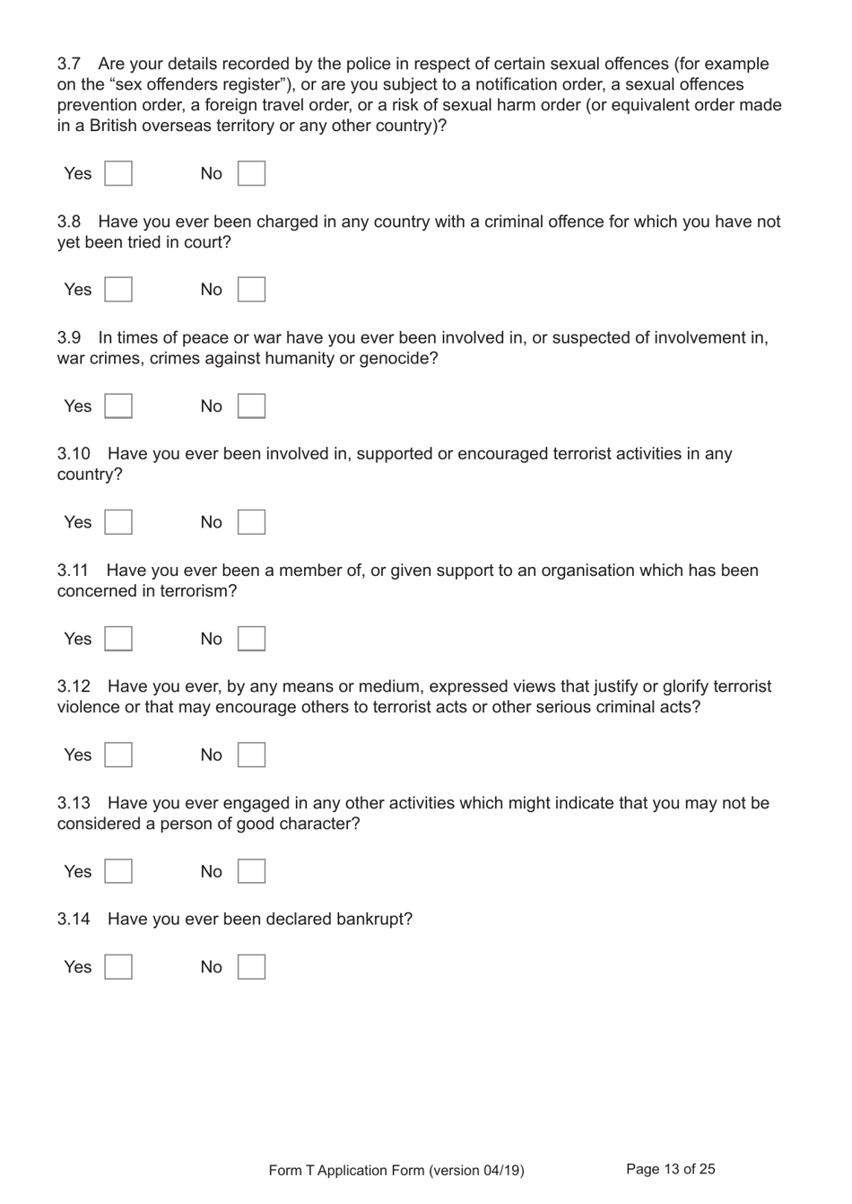 Form T Application for Registration as a British Citizen by a Person Who: Was Born in the UK on or After 1 January 1983 / Has Lived in the UK up to the Age of 10 - United Kingdom, Page 13