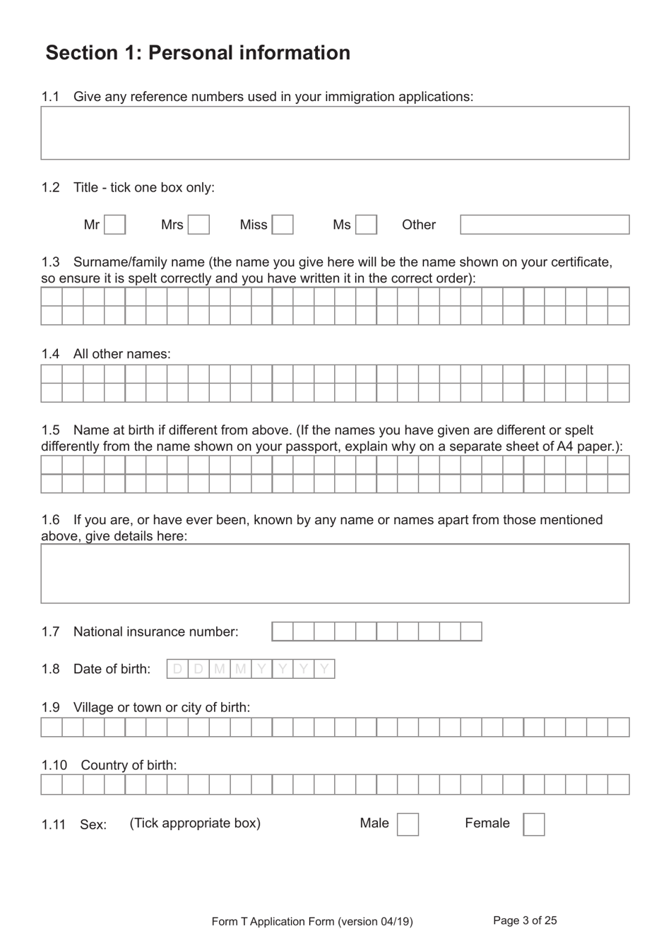 Form T Application for Registration as a British Citizen by a Person Who: Was Born in the UK on or After 1 January 1983 / Has Lived in the UK up to the Age of 10 - United Kingdom, Page 3