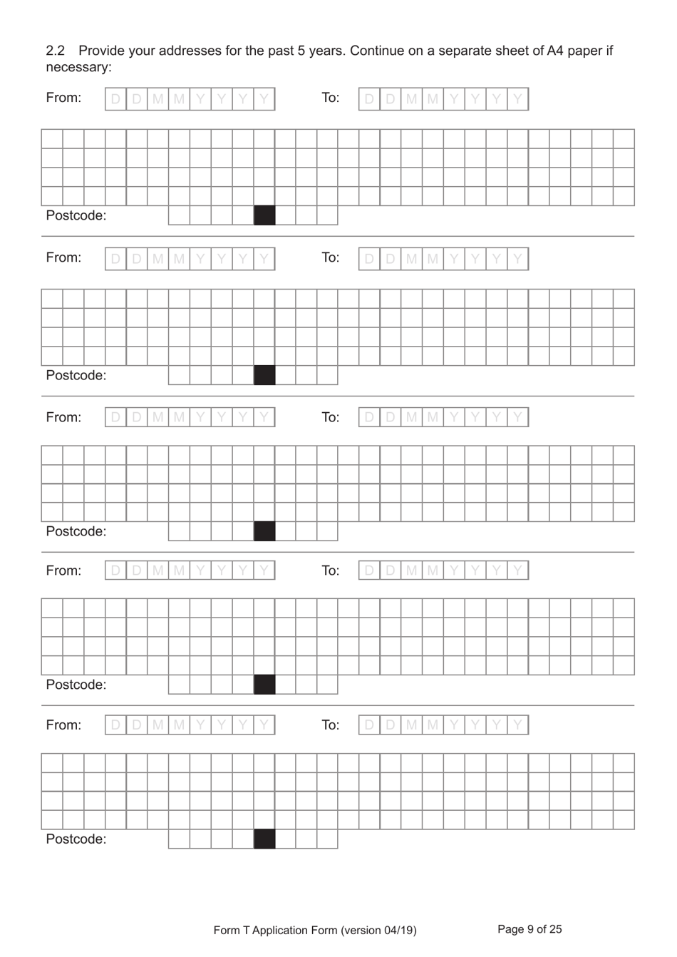Form T Application for Registration as a British Citizen by a Person Who: Was Born in the UK on or After 1 January 1983 / Has Lived in the UK up to the Age of 10 - United Kingdom, Page 9