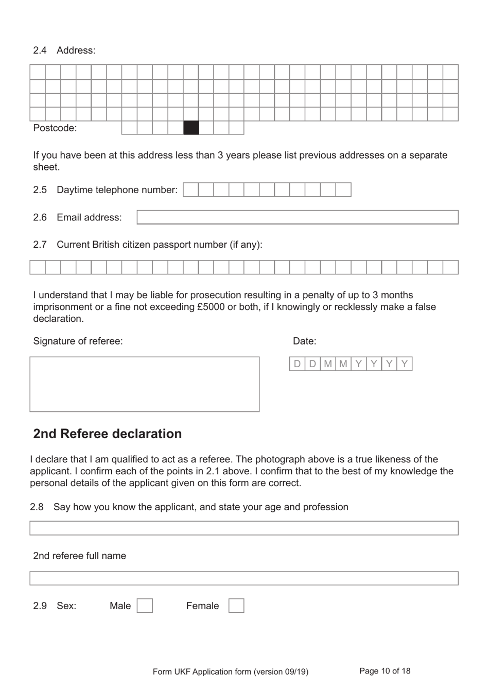 Form UKF Application for Registration as a British Citizen by a Person Born Before 1 July 2006 Whose Parents Were Not Married - United Kingdom, Page 10