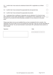 Form UKF Application for Registration as a British Citizen by a Person Born Before 1 July 2006 Whose Parents Were Not Married - United Kingdom, Page 18