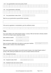 Form UKF Application for Registration as a British Citizen by a Person Born Before 1 July 2006 Whose Parents Were Not Married - United Kingdom, Page 7