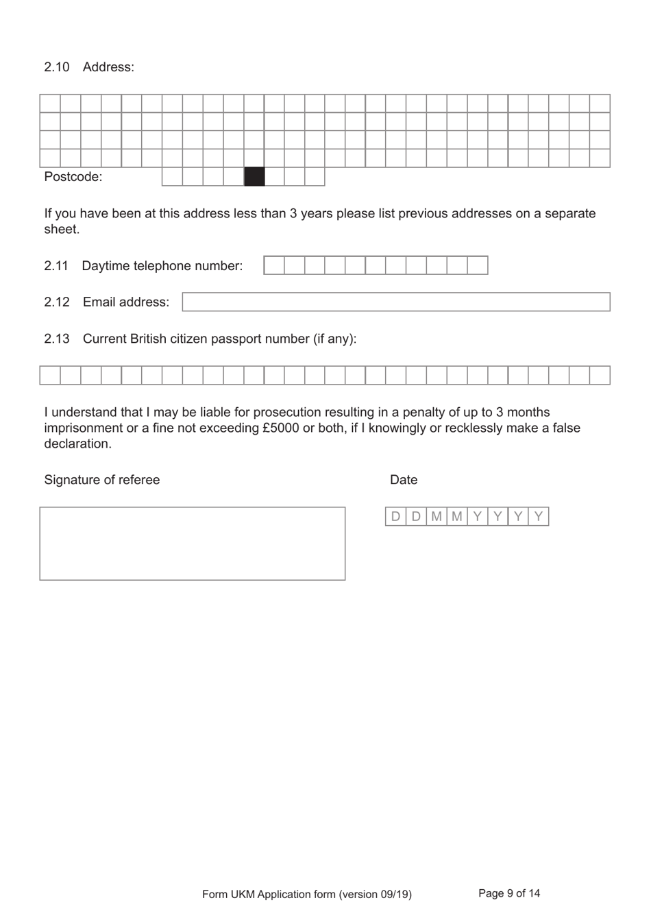 Form UKM Application for Registration as a British Citizen by a Person Born Before 1983 to a British Mother - United Kingdom, Page 9