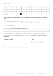 Form RS1 Application for Registration as a British Citizen by a Person Who Has Made a Declaration of Renunciation - United Kingdom, Page 16