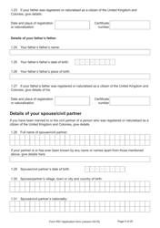 Form RS1 Application for Registration as a British Citizen by a Person Who Has Made a Declaration of Renunciation - United Kingdom, Page 6