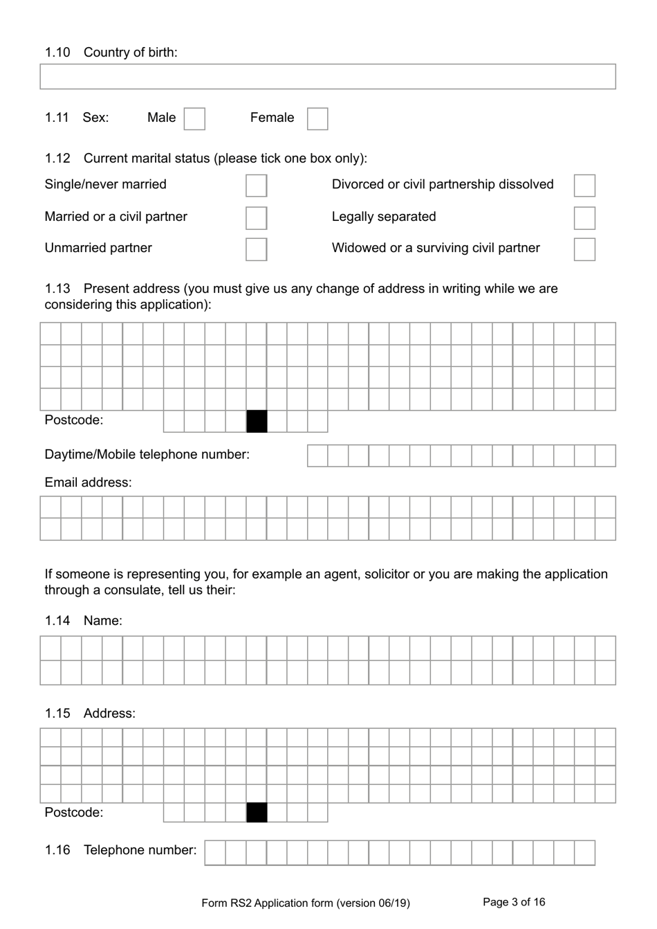 Form RS2 Application for Registration as a British Overseas Territories Citizen by a Person Who Has Made a Declaration of Renunciation - United Kingdom, Page 3