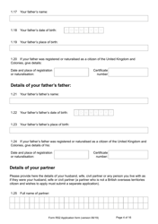 Form RS2 Application for Registration as a British Overseas Territories Citizen by a Person Who Has Made a Declaration of Renunciation - United Kingdom, Page 4
