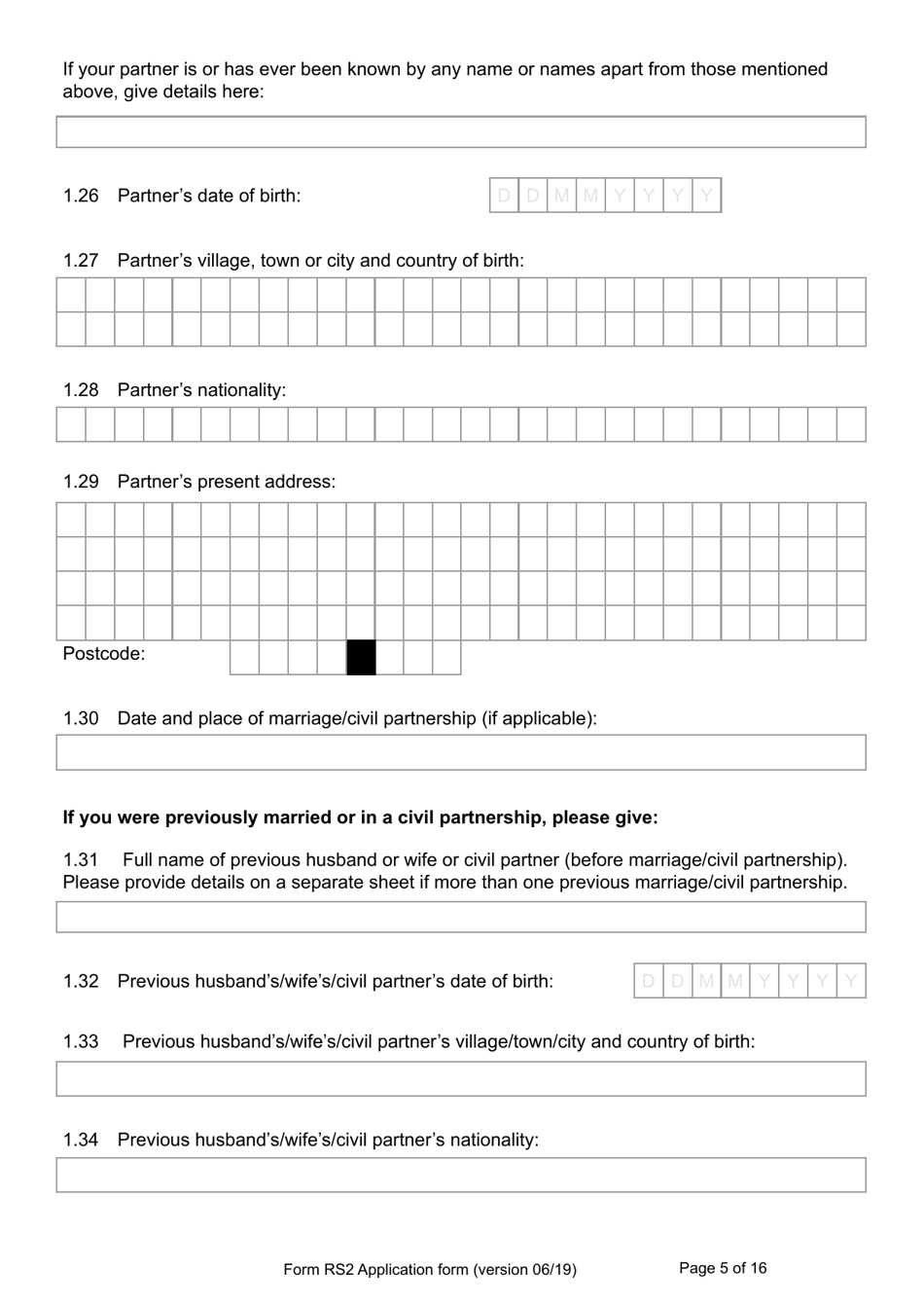 Form RS2 Application for Registration as a British Overseas Territories Citizen by a Person Who Has Made a Declaration of Renunciation - United Kingdom, Page 5