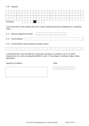 Form UKF (M) Application for Registration as a British Citizen by a Person Born on or After 1 July 2006 to a British Father Where the Mother Was Married to Someone Other Than the Natural Father - United Kingdom, Page 10