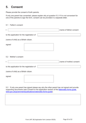 Form UKF (M) Application for Registration as a British Citizen by a Person Born on or After 1 July 2006 to a British Father Where the Mother Was Married to Someone Other Than the Natural Father - United Kingdom, Page 20