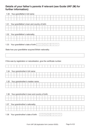 Form UKF (M) Application for Registration as a British Citizen by a Person Born on or After 1 July 2006 to a British Father Where the Mother Was Married to Someone Other Than the Natural Father - United Kingdom, Page 6