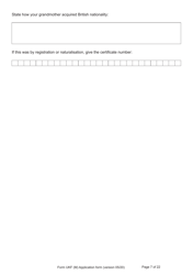 Form UKF (M) Application for Registration as a British Citizen by a Person Born on or After 1 July 2006 to a British Father Where the Mother Was Married to Someone Other Than the Natural Father - United Kingdom, Page 7