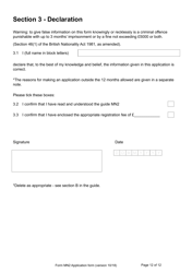 Form MN2 Application for Registration of a Child Under 18 as a British Overseas Territories Citizen - United Kingdom, Page 12