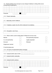 Form MN2 Application for Registration of a Child Under 18 as a British Overseas Territories Citizen - United Kingdom, Page 4