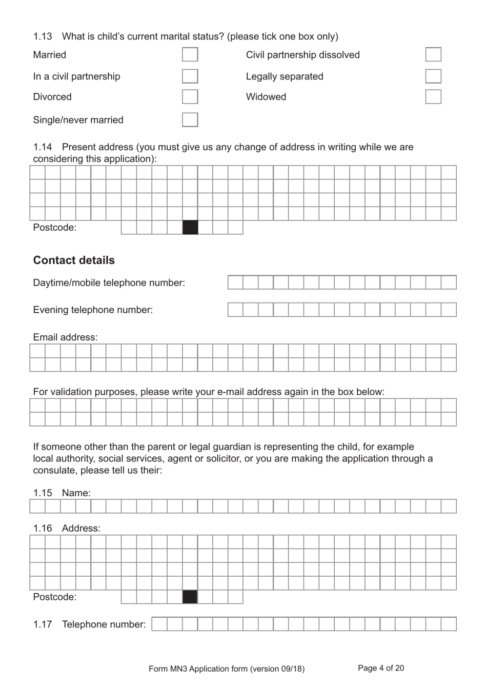 Form MN3 Application for Registration of a Child Under 18 as a British Overseas Citizen - United Kingdom, Page 4