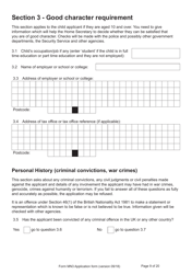 Form MN3 Application for Registration of a Child Under 18 as a British Overseas Citizen - United Kingdom, Page 9