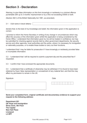Form RR Application for Correction of a Registration or Naturalisation Certificate - United Kingdom, Page 4